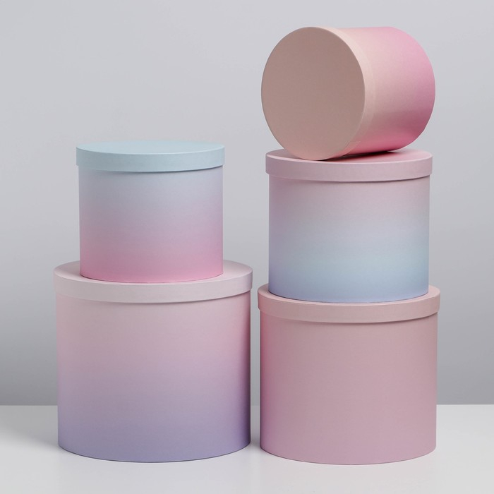 Набор коробок 5 в 1, упаковка подарочная, «Градиент 3», 13 х 13,5‒19.5 х 23 см