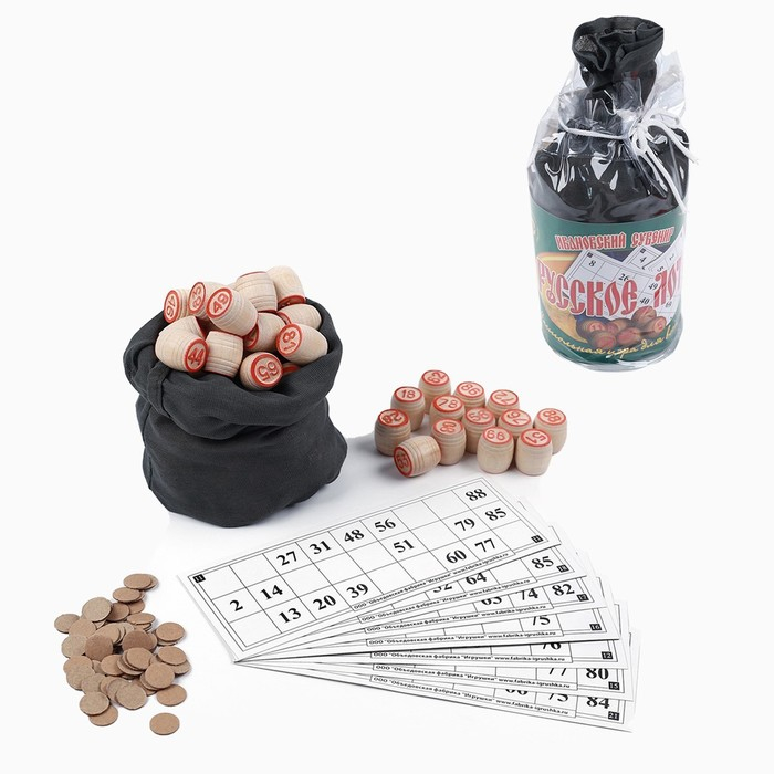 Русское лото, деревянное Русское лото, деревянное "Ивановский сувенир", настольная игра, с бочонками