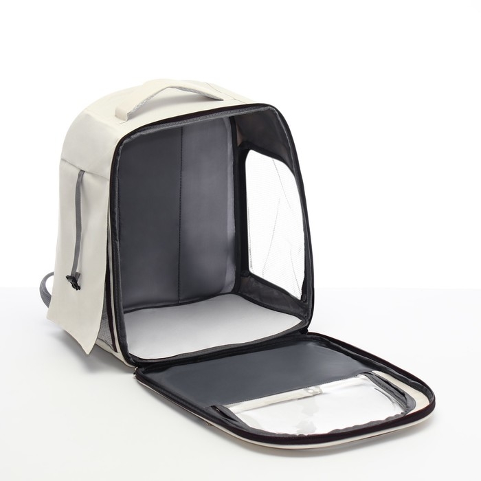 Рюкзак-переноска для кошек и собак, 30 х 40 х 25 см, белый/чёрный Рюкзак-переноска для кошек и собак, 30 х 40 х 25 см, белый/чёрный