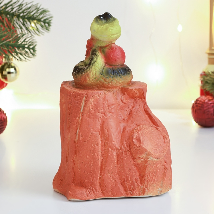 Новый год. Символ 2025. Копилка Новый год. Символ 2025. Копилка "Змея на пне" 10х10х18см