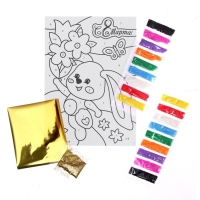 Фреска песком «Зайка» + блёстки и фольга Фреска песком «Зайка» + блёстки и фольга