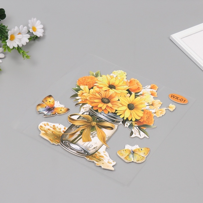 Наклейка пластик интерьерная Наклейка пластик интерьерная "Подсолнухи" 40х31 см