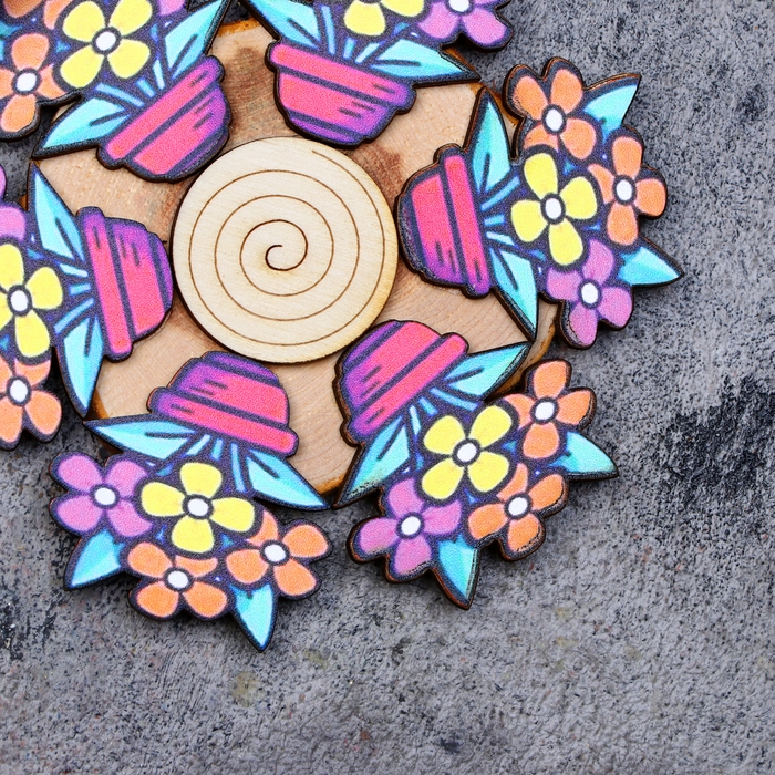 Подставка под горячее Подставка под горячее "Цветочный горшок", D=12 см, можжевельник