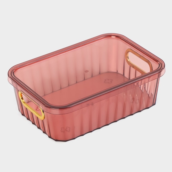 Контейнер для хранения с крышкой «Грани», 25,5×18×8 см, цвет МИКС Контейнер для хранения с крышкой «Грани», 25,5×18×8 см, цвет МИКС