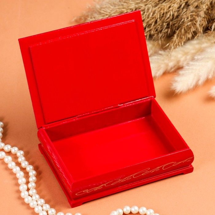 Шкатулка «Цветение сакуры», красная, 10×14 см, лаковая миниатюра Шкатулка «Цветение сакуры», красная, 10×14 см, лаковая миниатюра