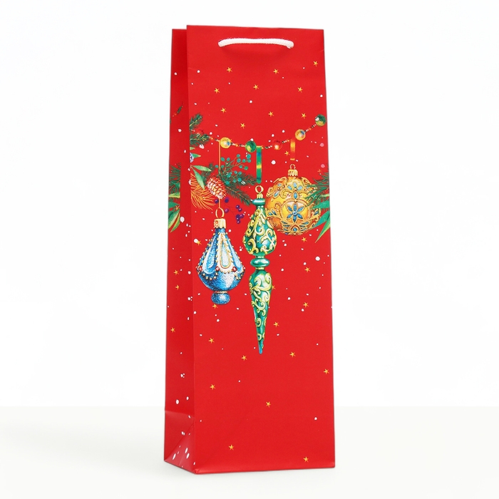 Новый год. Пакет подарочный Новый год. Пакет подарочный "Игрушки на ёлку", 12 х 36 х 8,5 см.