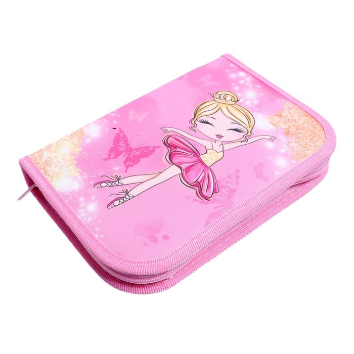 Пенал 1 секция, 130 х 210 х 40 мм, 2 откидные планки, тканевый, Calligrata TOP, Content Пенал 1 секция, 130 х 210 х 40 мм, 2 откидные планки, тканевый, Calligrata TOP, Content "Балерина"