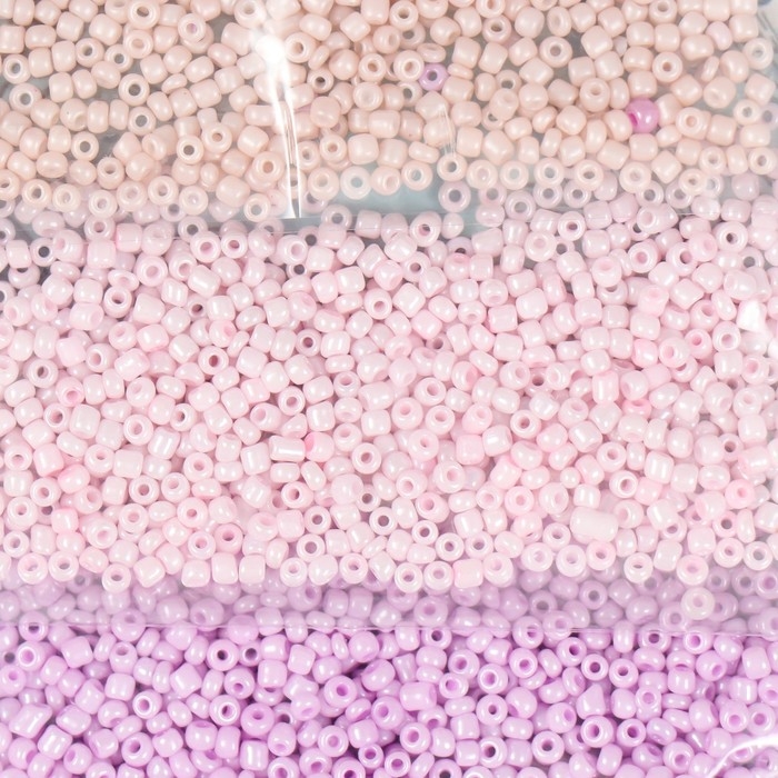 Бисер круглый 12/0  Бисер круглый 12/0 "Сиреневый туман" 5 цветов х 10 гр 20х8х0,7 см