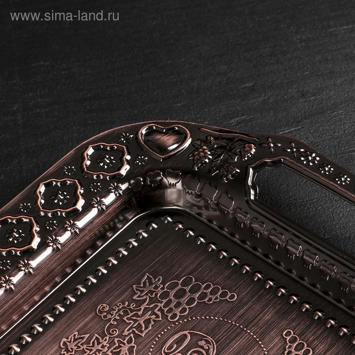 Поднос из нержавеющей стали «Дарк», 35×26×3 см, цвет бронзовый Поднос из нержавеющей стали «Дарк», 35×26×3 см, цвет бронзовый