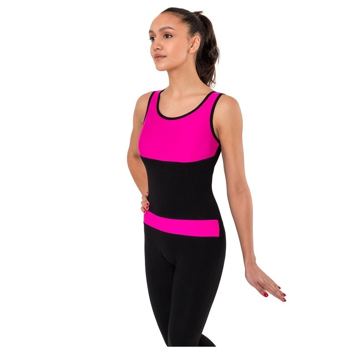 Комбинезон для гимнастики и танцев Grace Dance, р. 40, цвет чёрный/фуксия Комбинезон для гимнастики и танцев Grace Dance, р. 40, цвет чёрный/фуксия