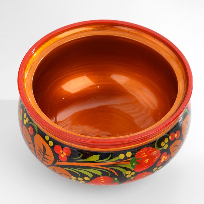 Сахарница, большая, 15×10 см, хохлома