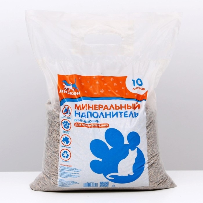 Наполнитель минеральный впитывающий Наполнитель минеральный впитывающий "Пижон" для короткошерстных кошек, 10 л