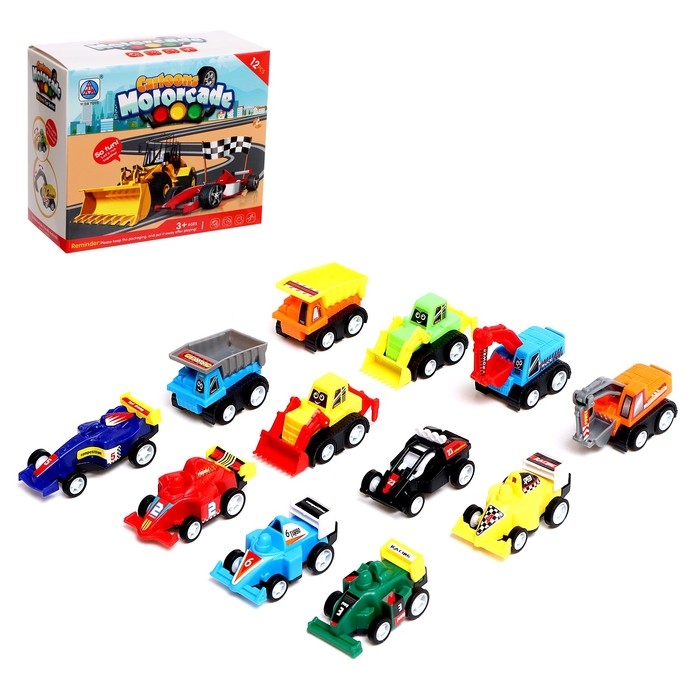 Набор инерционных машин «Город», 12 штук Набор инерционных машин «Город», 12 штук