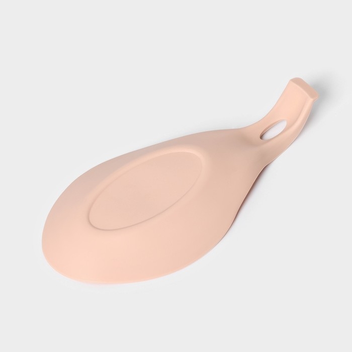 Силиконовая подставка под ложку Доляна «Симпл», 21×10 см, цвет бежевый Силиконовая подставка под ложку Доляна «Симпл», 21×10 см, цвет бежевый