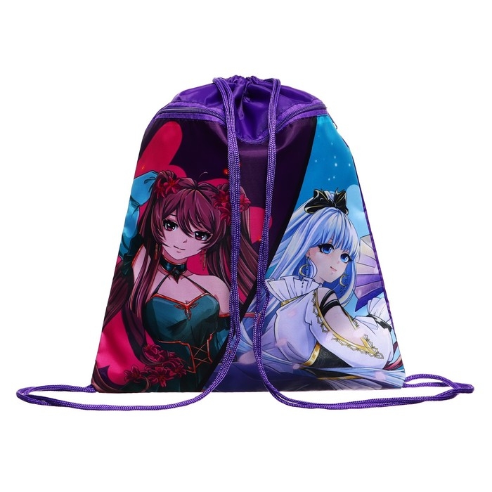 Мешок для обуви с карманом 420 х 340 мм, Calligrata МСО-7С, (мягкий полиэстер, плотность 210D)  Мешок для обуви с карманом 420 х 340 мм, Calligrata МСО-7С, (мягкий полиэстер, плотность 210D) "Аниме"