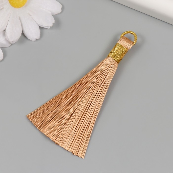 Декор для творчества текстиль Декор для творчества текстиль "Кисть. Оливия" капучино набор 2 шт 8х1,2 см