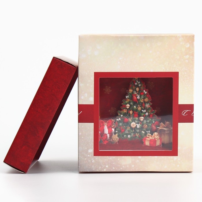 Подарочная коробка новогодняя складная с 3D эффектом «С Новым годом», ёлочка, 11 х 11 х 13 см, Новый год Подарочная коробка новогодняя складная с 3D эффектом «С Новым годом», ёлочка, 11 х 11 х 13 см, Новый год