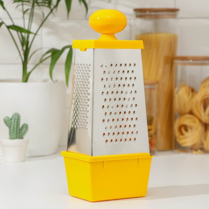 Тёрка Доляна «Комфорт», 4 грани, с контейнером 450 мл, ручка круглая, 28×12×9 см, цвет МИКС Тёрка Доляна «Комфорт», 4 грани, с контейнером 450 мл, ручка круглая, 28×12×9 см, цвет МИКС