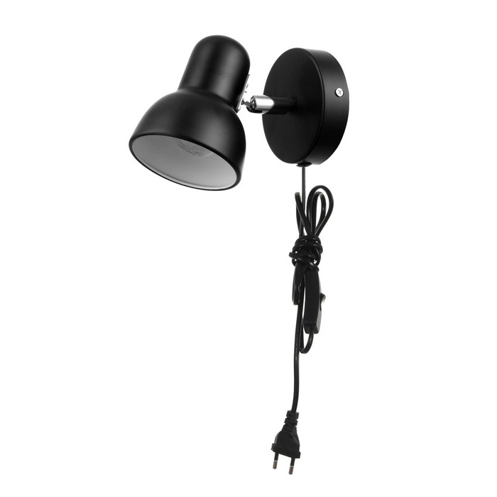 Бра с проводом  Бра с проводом "Севантос" Е27 40Вт черный 9х9х14 см