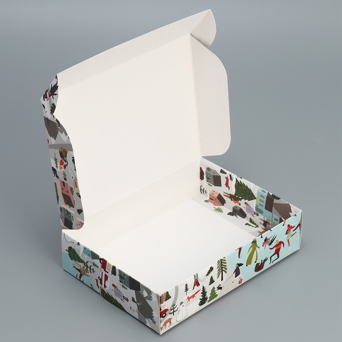 Коробка подарочная новогодняя складная «Новогодние истории», 21 х 15 х 5 см, Новый год Коробка подарочная новогодняя складная «Новогодние истории», 21 х 15 х 5 см, Новый год