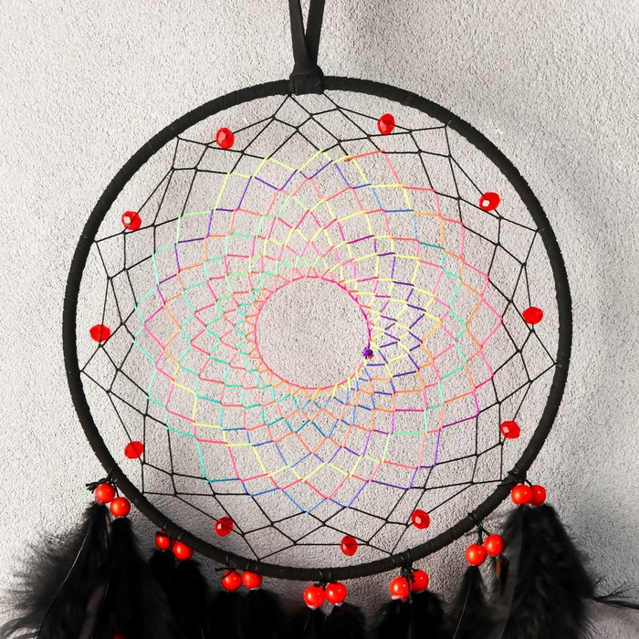 Ловец снов Ловец снов "Паутинка" чёрно-жёлто-оранжевый d=18 см 68х18 см