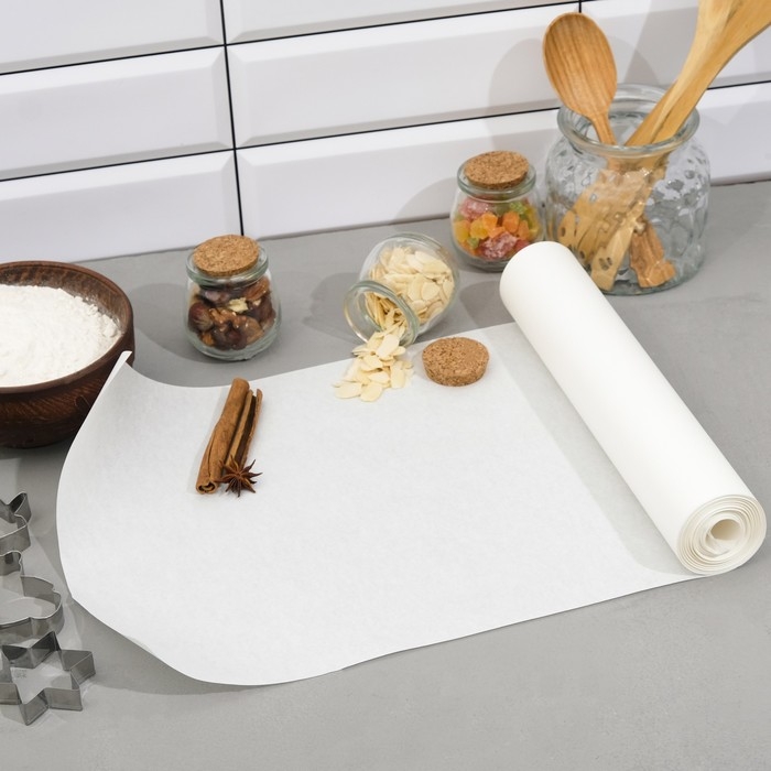 Пергамент силиконизированный, белый, жиростойкий, 38 см х 75 м Пергамент силиконизированный, белый, жиростойкий, 38 см х 75 м