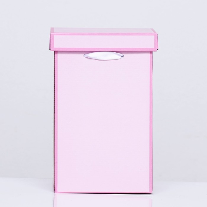 Коробка складная, розовая, 14 х 23 см