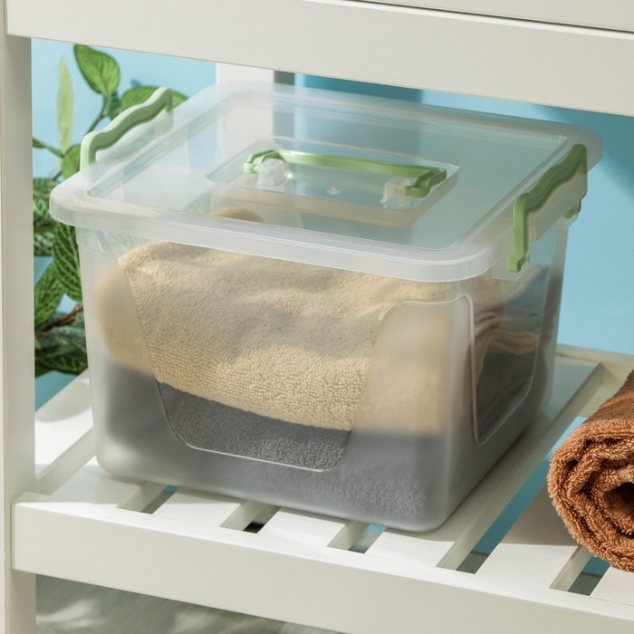 Контейнер пищевой, 8,5 л, прозрачный, ручки МИКС