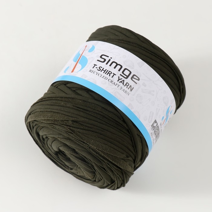 Трикотажная пряжа вторичная 90% хлопок,10% п/э, 100м/450&plusmn;50 гр (лес) МИКС