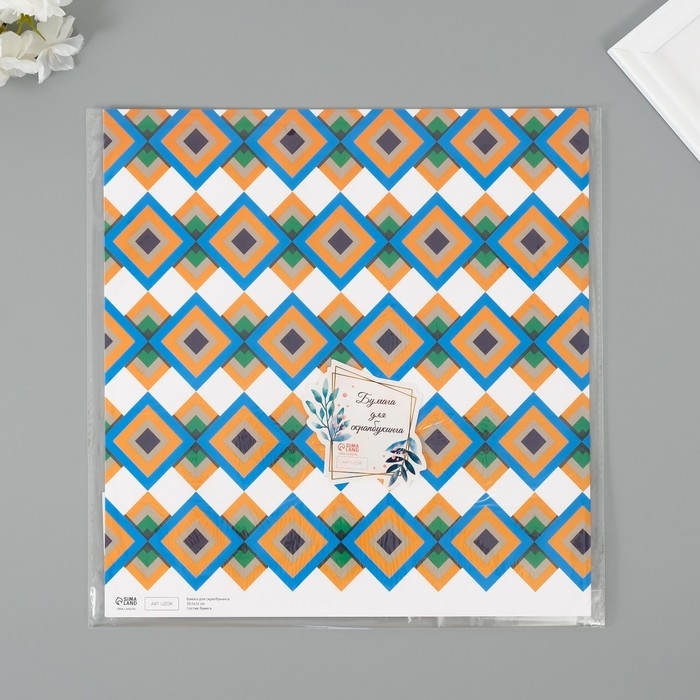 Бумага для скрапбукинга Бумага для скрапбукинга "Мозаика" плотность 180 гр набор 5 шт 30,5х32 см