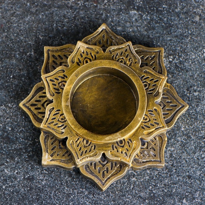 Подсвечник Подсвечник "Восточный мотив" старое золото, 10х2см