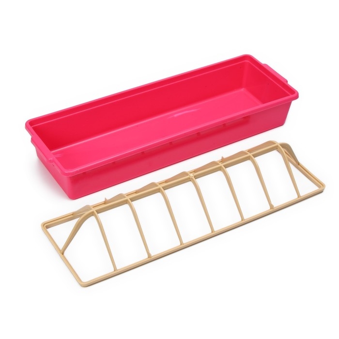 Кормушка-поилка для бройлеров, 12 ячеек, лотковая, пластик, цвет МИКС Кормушка-поилка для бройлеров, 12 ячеек, лотковая, пластик, цвет МИКС