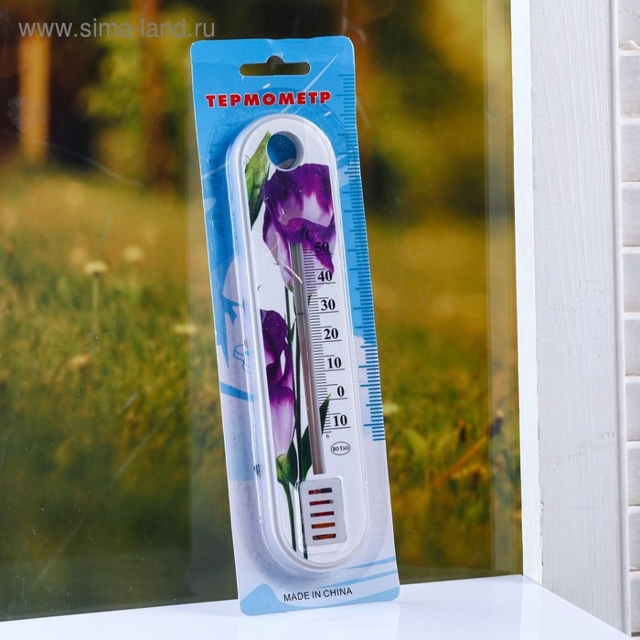 Пластиковый термометр комнатный Пластиковый термометр комнатный "Цветок" в блистере (-10 +50), МИКС