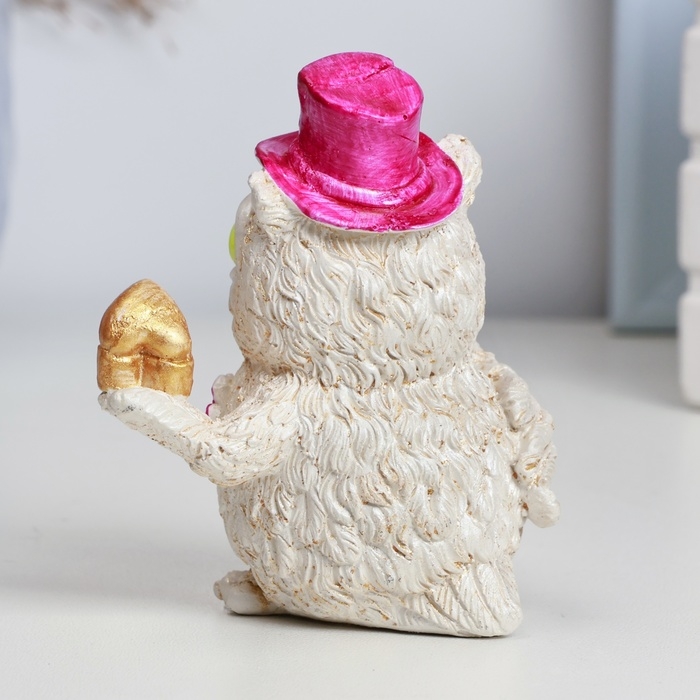 Фигура Фигура "Филин с кольцом" бежевая, 8,5х5х7см