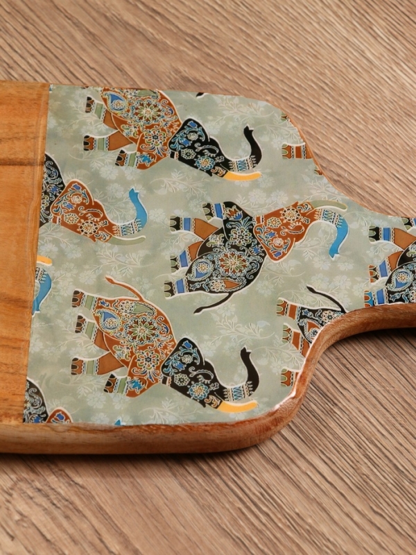 Доска разделочная прямоугольная "Мудрый слон" дерево манго 41х18 см