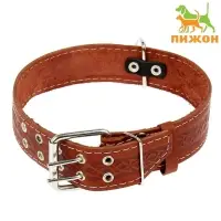 Ошейник однослойный, 73&times;4.5 см, ОШ 51-65 см, кожа, МИКС