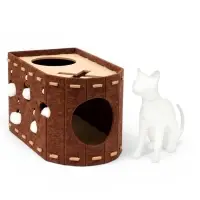 Домик для кошек &laquo;Лайнер&raquo;, 52&times;30&times;30 см, раскладной, войлок, коричневый