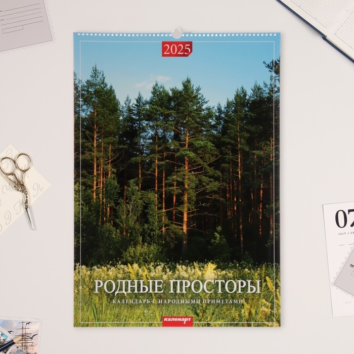 Календарь перекидной на ригеле А2 Календарь перекидной на ригеле А2 "Родные просторы" 2025, 42 х 60 см