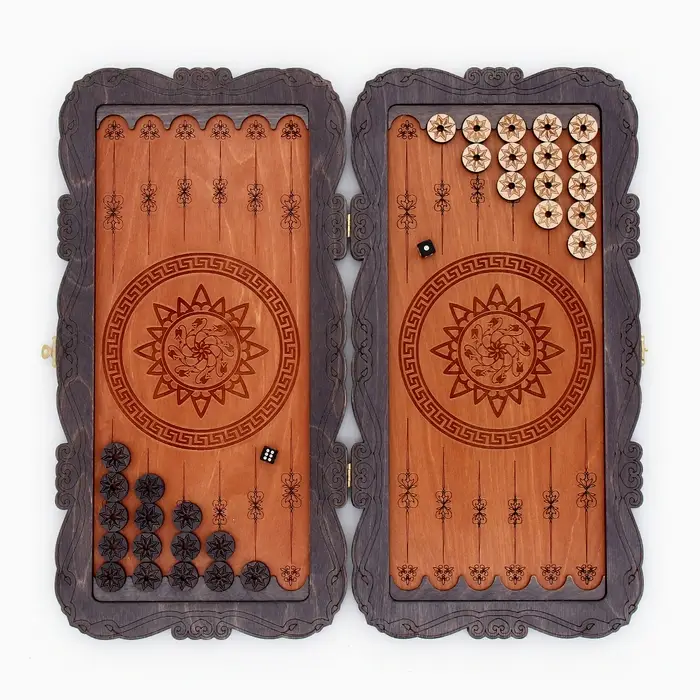 Нарды деревянные резные &laquo;Узор&raquo;, настольная игра, 45&times;45 см