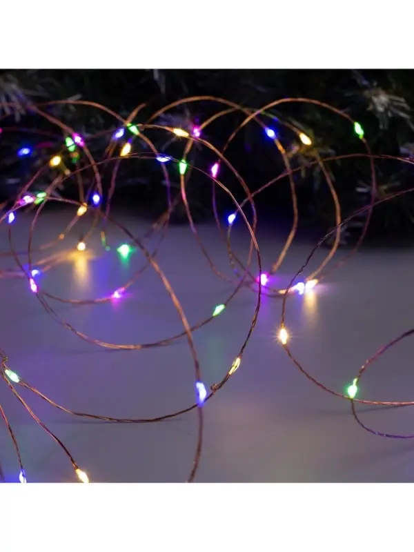 Гирлянда &laquo;Нить&raquo; 20 м, роса, IP20, медная нить, 200 LED, свечение мульти, 12 В