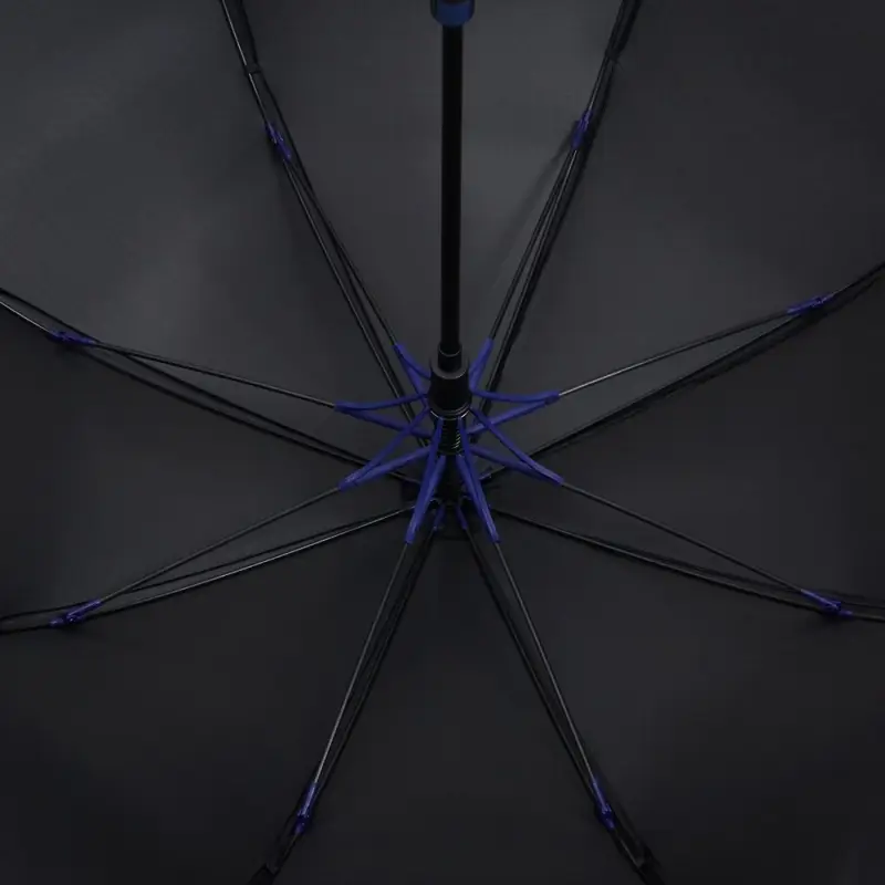 Зонт-трость Hidecolor с цветными спицами, черный с синим Зонт-трость Hidecolor с цветными спицами, черный с синим