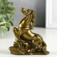 Фигура гипс "Конь на дыбах", высота 10 см, латунь