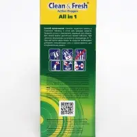 Таблетки для посудомоечных машин Clean & Fresh All in 1, + очиститель, 60 шт.