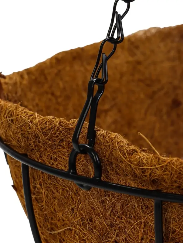 Кашпо подвесное d=35 см, с кокосовым вкладышем Кашпо подвесное d=35 см, с кокосовым вкладышем "Полусфера"