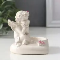 Фигурка - подсвечник на 1 свечу &laquo;Ангел на сердце&raquo;, 8&times;7&times;7.5 см, перламутр