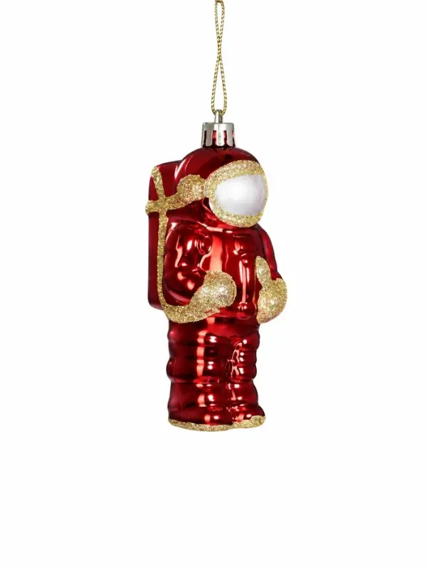 Ёлочные игрушки 4 шт. &laquo;Космонавт&raquo;, 4.5&times;10.5 см, красное