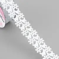 Лента фигурная &laquo;Ромашки&raquo;, 25 мм, 9&plusmn;0.5 м, белая