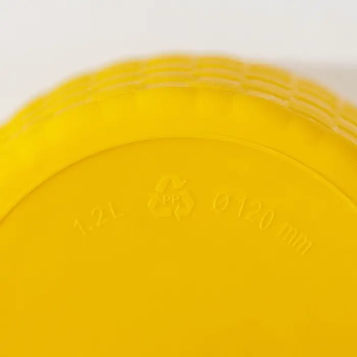 Горшок для цветов с поддоном &laquo;Ротанг&raquo;, 1.2 л, d=13 см, h=12 см, пластиковый, жёлтый