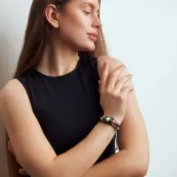 Браслет кожа &laquo;Хиппи&raquo; бусина, коричневый, d=6 см