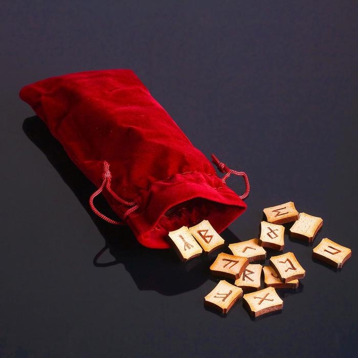 Руны для гадания «Скандинавские», 25 шт, натуральный дуб, мешочек Руны для гадания «Скандинавские», 25 шт, натуральный дуб, мешочек